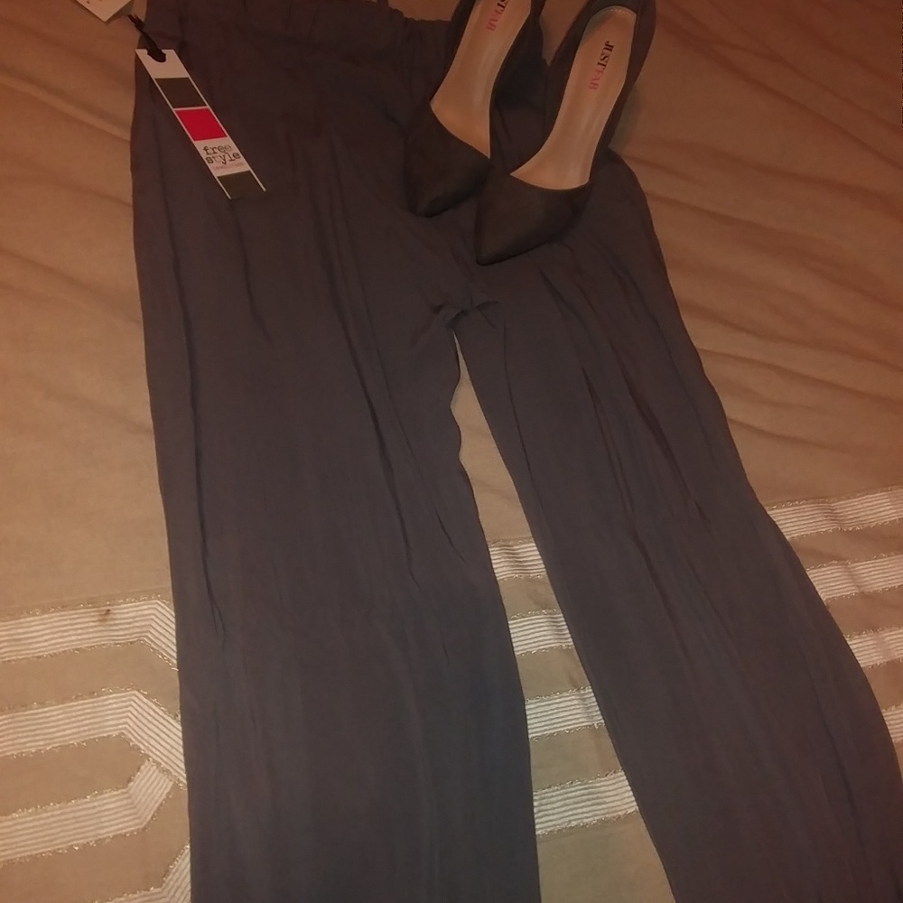 Gray Silk Pants